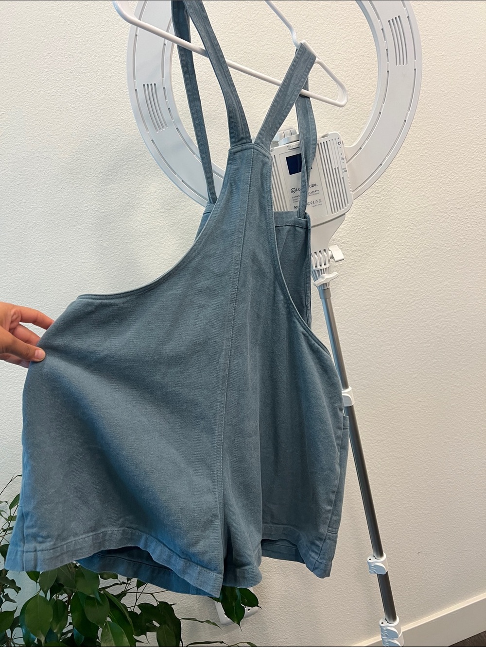 Blue Women's Short Overalls Jumpsuit - Picture 2 of 2